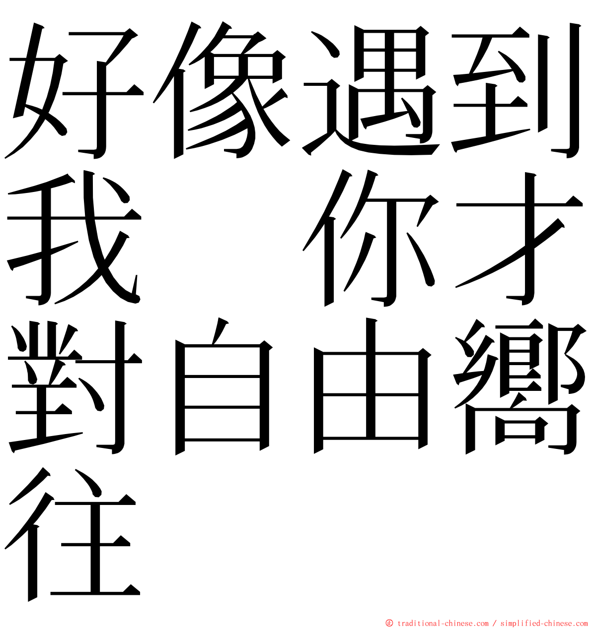 好像遇到我　你才對自由嚮往 ming font